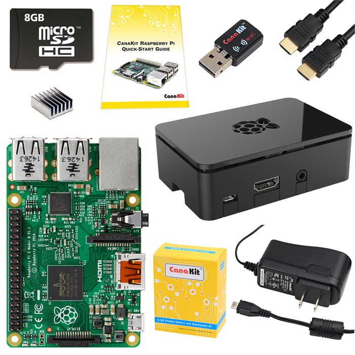 Raspberry Pi 2 Starter Kit w/ 7 LCD - RobotShop