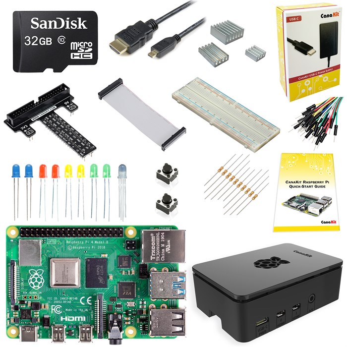 CanaKit Raspberry Pi 4 Starter MAX Kit - Aluminum (Pearl White)