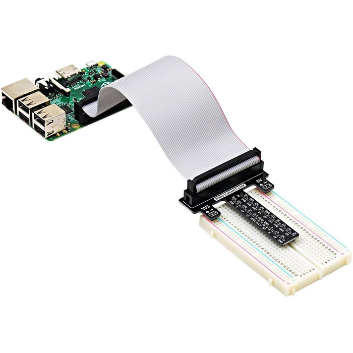 KEYESTUDIO GPIO Breakout Kit for Raspberry Pi 4 4b 3 3b+ with Solderless  Breadboard, GPIO Cable, LEDs, Resistors, Buttons for Teens Easy Programming