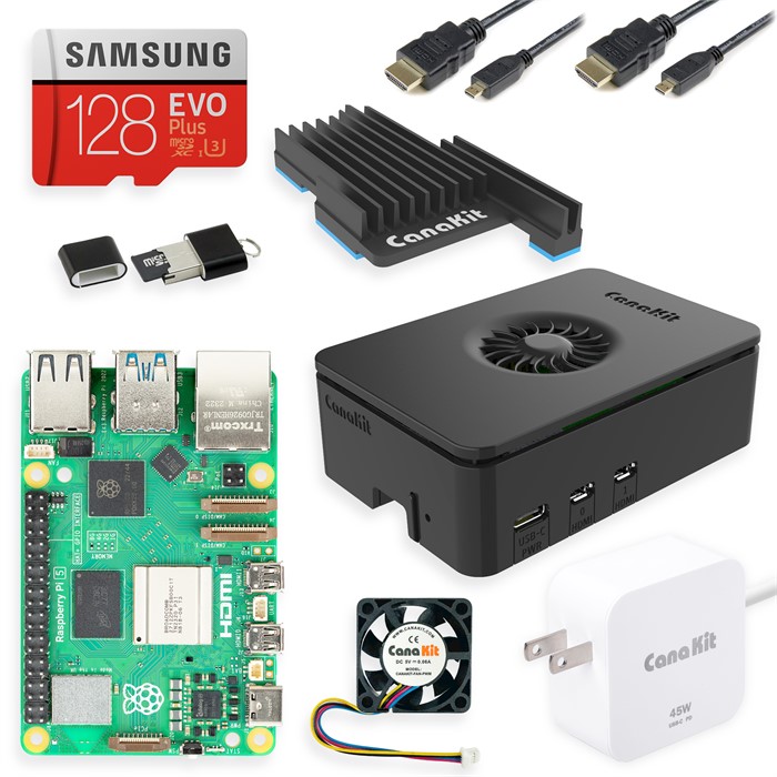 Raspberry Pi 5 4gb 8gb Ram Starter Kit Board Official Power Supply Case Fan  HDMI